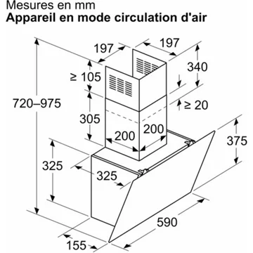 Hotte décorative murale inclinée BOSCH DWK65DK60 – Image 4