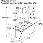 Hotte décorative murale inclinée BOSCH DWK65DK60 – Image 3