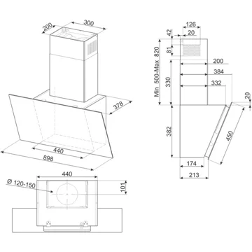 Hotte décorative murale inclinée SMEG KICV90BL2 – Image 3