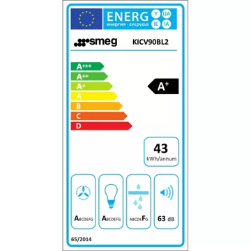 Hotte décorative murale inclinée SMEG KICV90BL2 – Image 2