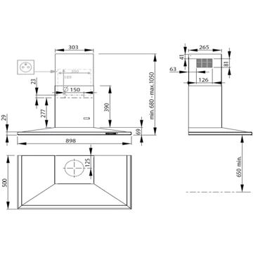 Hotte décorative murale ROBLIN LOTUS 900 INOX – Image 4