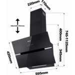 Hotte décorative murale inclinée CIARRA CD6736FB – Image 9