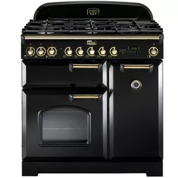 Piano de cuisson gaz FALCON DELUX90 MIXT NOIR/LAITON