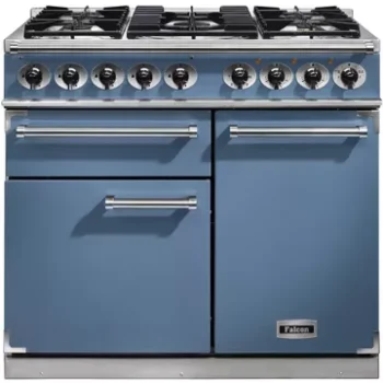 Piano de cuisson gaz							FALCON				DELUXE TAB GAZ 90 CM ROCHE BLEUE CHROME