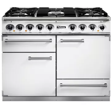 Piano de cuisson gaz FALCON Semi Pro DELUXE 110 BLANC NICKEL BROSSÉ