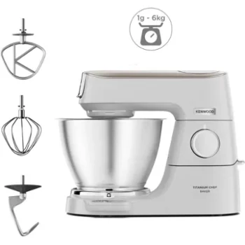 Robot pâtissier							KENWOOD				KVC65.009WH Titanium Chef Baker