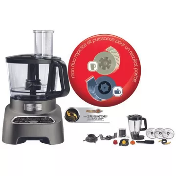 Robot multifonction MOULINEX FP827E10 Double Force Silver + 10 access – Image 18