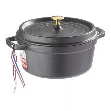 Cocotte STAUB ronde noir diam 24cm en fonte