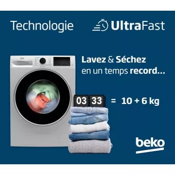Lave linge séchant hublot BEKO B5DFT51044DOS – Image 4