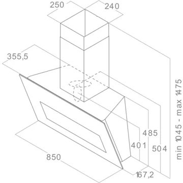 Hotte décorative îlot AIRLUX AHIBF971IX îlot – Image 3