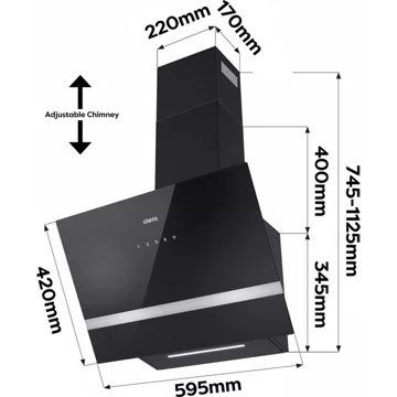 Hotte décorative murale inclinée CIARRA CD6736HB – Image 2