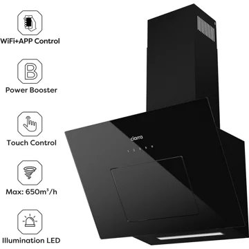 Hotte décorative murale inclinée CIARRA CD6736MB – Image 3