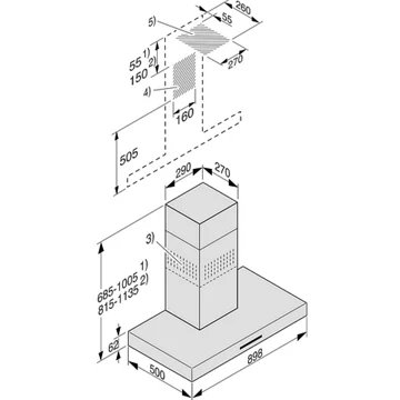 Hotte décorative murale MIELE PUR 98 W masw – Image 2