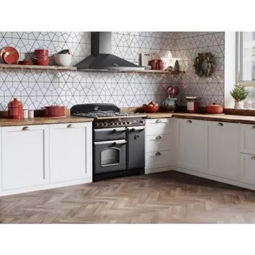 Piano de cuisson gaz FALCON DELUX90 MIXT NOIR/LAITON – Image 2