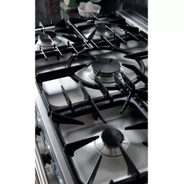 Piano de cuisson gaz FALCON Semi Pro DELUXE 90 BLANC NICKEL BROSSÉ – Image 3