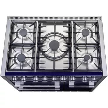 Piano de cuisson gaz FALCON Semi Pro MERCURY 100 NOIR BRILLANT INOX – Image 3