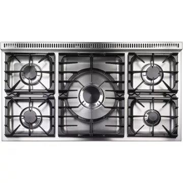 Piano de cuisson gaz FALCON Semi Pro DELUXE 110 BLANC NICKEL BROSSÉ – Image 2