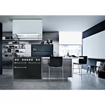 Piano de cuisson gaz FALCON Semi Pro MERCURY 120 NOIR MAT INOX POLI – Image 5