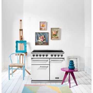 Piano de cuisson induction FALCON Semi Pro DELUXE 100 BLANC NICKEL BROSSÉ – Image 5